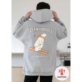 Printed Oversized Fleece-lined Hoodie