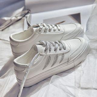 Embroider Lace Up Sneakers