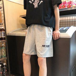 Plain Printed Letter Shorts
