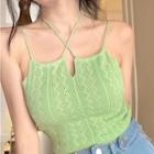 Halter Neck Perforated Top