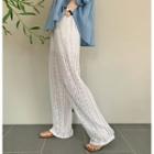 Waistband Overall-lace Pants Cream - One Size