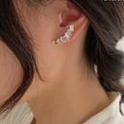 Rhinestone Alloy Fringed Earring 1 Pair - Silver Steel Earring - As Shown In Figure - One Size