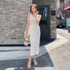 Summer Cable-knit Set: Sleeveless Top + Long Skirt