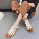 Braid Faux-leather Flat Sandals