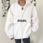 Lettering Zip Loose-fit Pullover