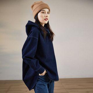 Denim Hoodie Dark Blue - One Size