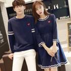 Couple Matching Heart Sweatshirt / 3/4-sleeve A-line Dress