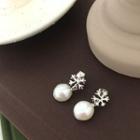 Faux-pearl Drop Earrings Silver - One Size