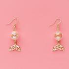 Rhinestone Bubble & Fish Tail Drop Earring / Clip-on Earring