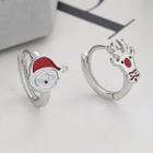 Christmas Glaze Asymmetrical Alloy Earring 1 Pair - Silver - One Size