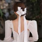 Faux Crystal Ribbon Hair Clip White - One Size