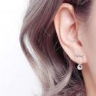 925 Sterling Silver Cat Earring 1 Pcs - Silver - One Size