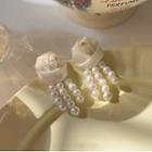 Faux Pearl Floral Drop Earring 1 Pair - F10 - 4 - White - One Size