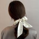 Bow Narrow Scarf Hair Tie Off-white - One Size