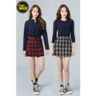 A-line Check Mini Skirt