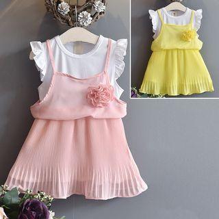 Chiffon Pleated Sheath Dress