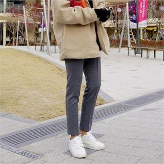 Tab-front Slim-fit Dress Pants