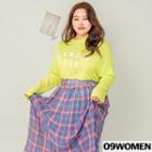 Plus Size Long-sleeve Letter Print T-shirt