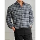 Cotton Boxy-fit Plaid Shirt Dark Gray - One Size
