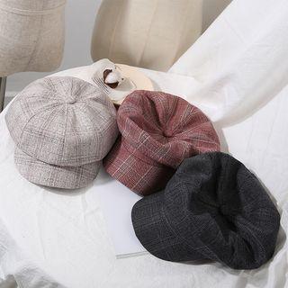 Retro British Plaid Octagonal Hat