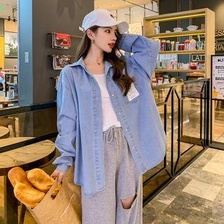 Plain Tank Top / Denim Shirt / Sweatpants