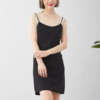 Plain A-line Spaghetti Strap Dress