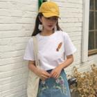 Loose-fit Embroidered Short-sleeve Top