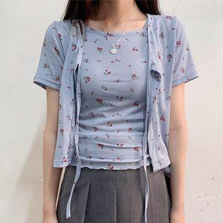 Lettuce-edge Floral Camisole Top