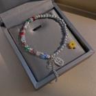 Flower Faux Crystal Alloy Bracelet S258 - Silver - One Size
