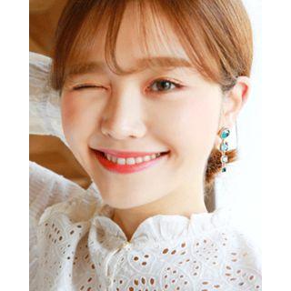 Faux-gem Tiered Antique Earrings