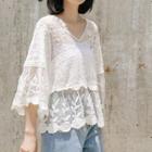 V-neck Lace Layered Top