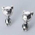 925 Sterling Silver Bear Earring 1 Pair - S925 Silver Earrings - Silver - One Size