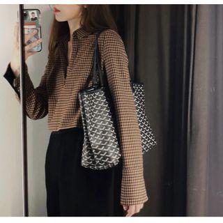 Houndstooth Cropped Shirt