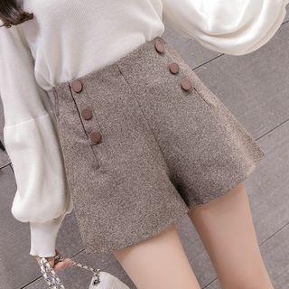 Button Wide-leg Shorts