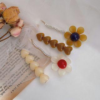 Set: Flower / Heart Hair Clip