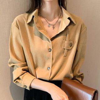 Button-accent Plain Shirt