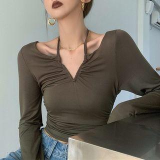 Halter-neck Cropped T-shirt