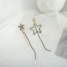 Star Drop Earring 1 Pair - 925 Silver Stud Earrings - One Size