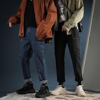 Straight Cut Cargo Jeans