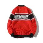 Lettering Two-tone Bomber Jacket