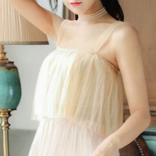 Mesh Sleeveless Knit Top