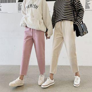 High-waist Woolen Straight Cut Pants