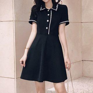 Short-sleeve Mini Polo A-line Dress
