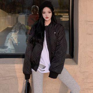 Argyle Padded Baseball Jacket