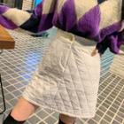 Quilted A-line Miniskirt