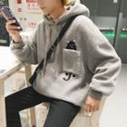 Loose-fit Embroidered Fleece Hoodie