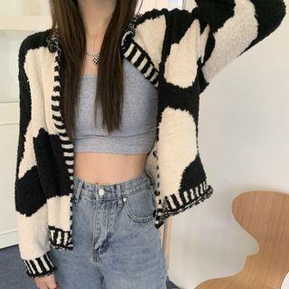 Two-tone Cardigan Dairy Cow - Black & White - One Size