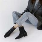 Square-toe Zip-side Ankle Boots