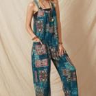 Wide Strap Patterned Harem Jumpsuit