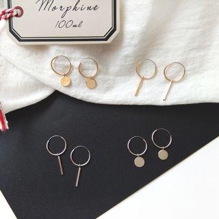 Alloy Bar / Disc Hoop Earring